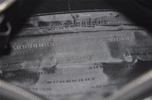 Authentic BURBERRY Vintage Leather Clutch Hand Bag Purse Black 1320K