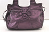 Authentic Salvatore Ferragamo Gancini Leather Shoulder Tote Bag Purple 1321K