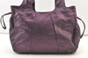 Authentic Salvatore Ferragamo Gancini Leather Shoulder Tote Bag Purple 1321K