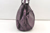 Authentic Salvatore Ferragamo Gancini Leather Shoulder Tote Bag Purple 1321K