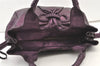 Authentic Salvatore Ferragamo Gancini Leather Shoulder Tote Bag Purple 1321K