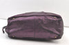 Authentic Salvatore Ferragamo Gancini Leather Shoulder Tote Bag Purple 1321K