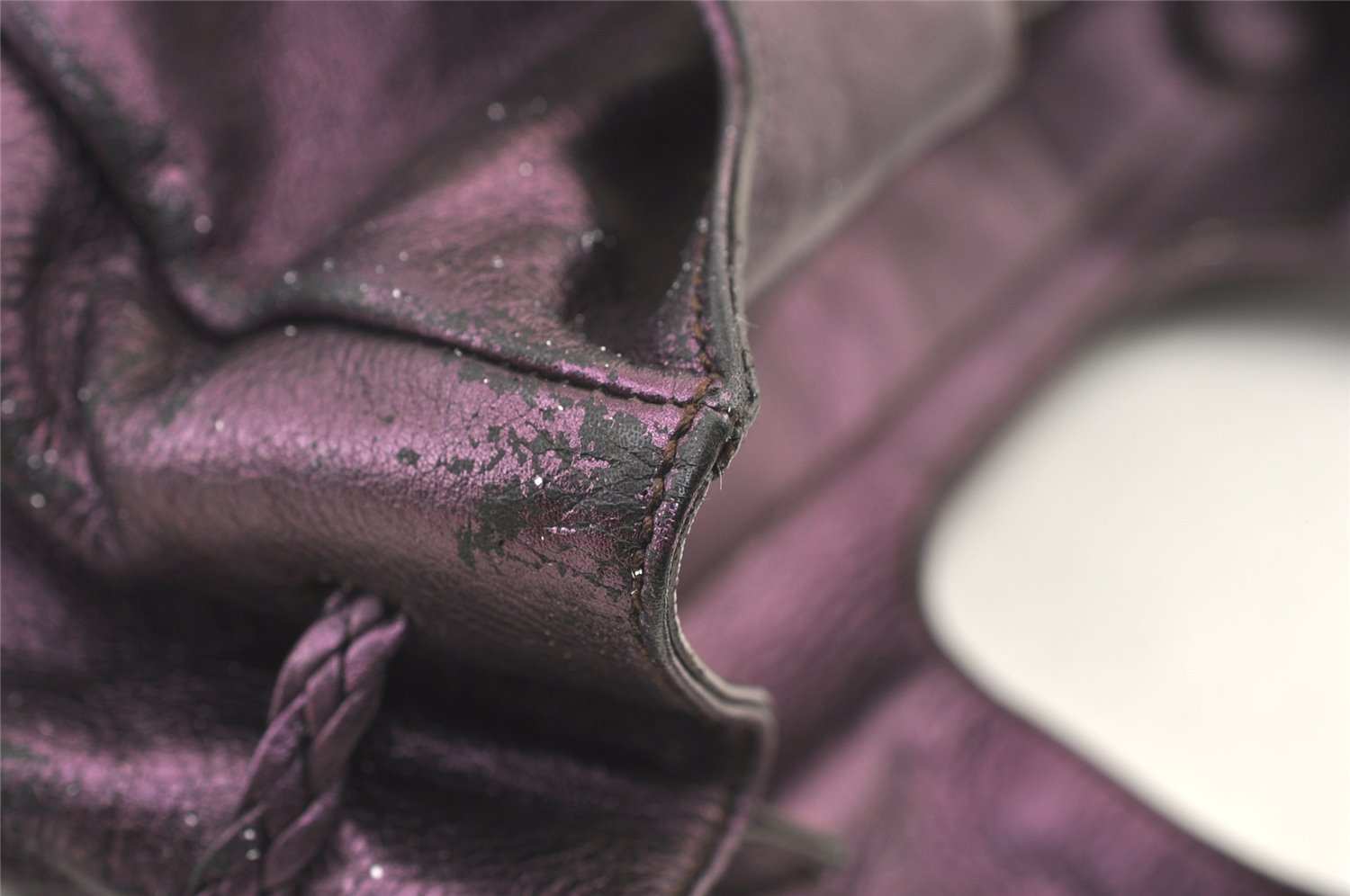 Authentic Salvatore Ferragamo Gancini Leather Shoulder Tote Bag Purple 1321K