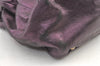 Authentic Salvatore Ferragamo Gancini Leather Shoulder Tote Bag Purple 1321K