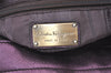 Authentic Salvatore Ferragamo Gancini Leather Shoulder Tote Bag Purple 1321K