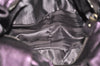 Authentic Salvatore Ferragamo Gancini Leather Shoulder Tote Bag Purple 1321K