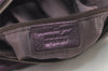 Authentic Salvatore Ferragamo Gancini Leather Shoulder Tote Bag Purple 1321K