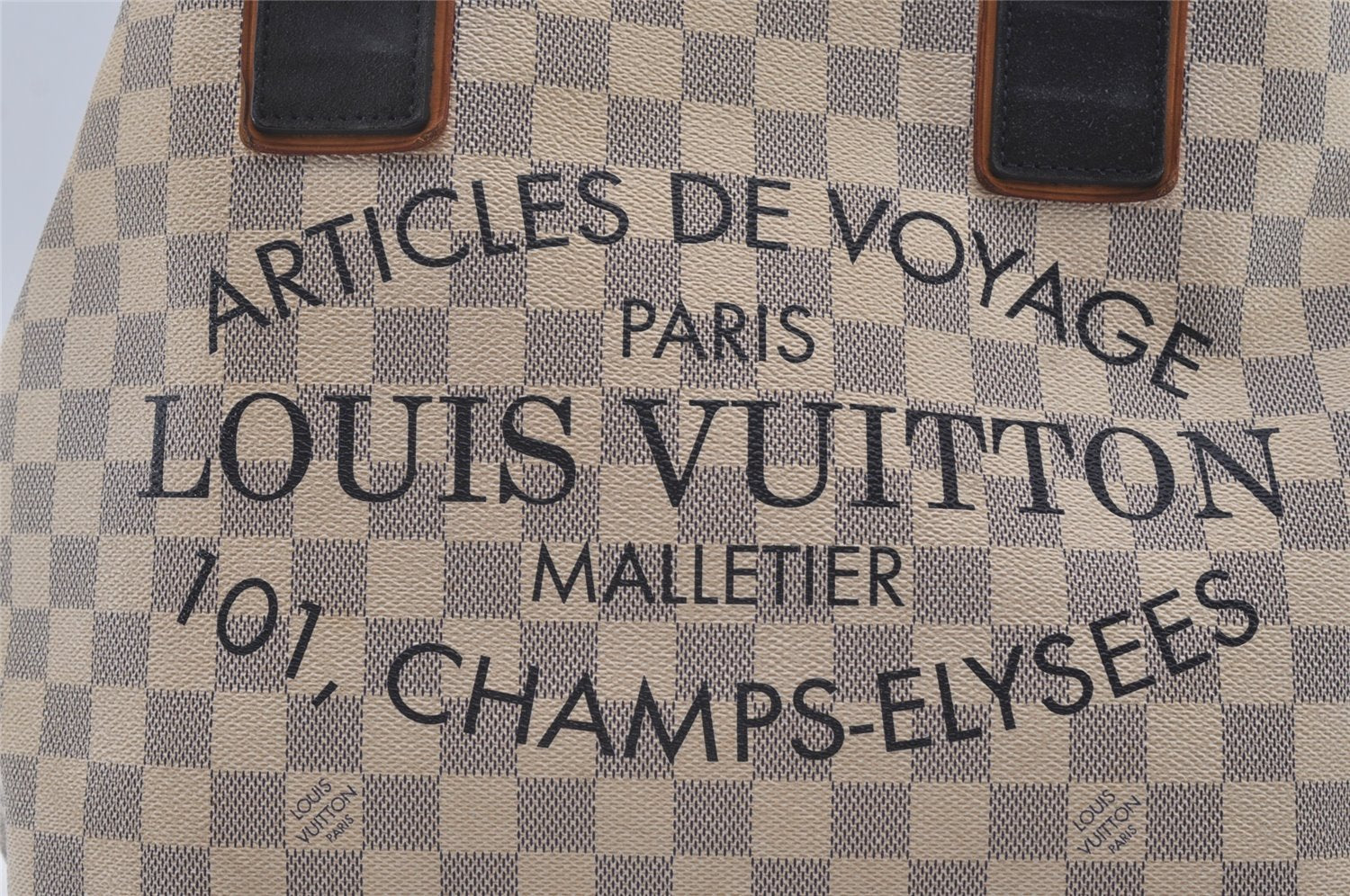 Authentic Louis Vuitton Damier Azur Plan SoleilCabas PM Tote Bag N41179 LV 1325J