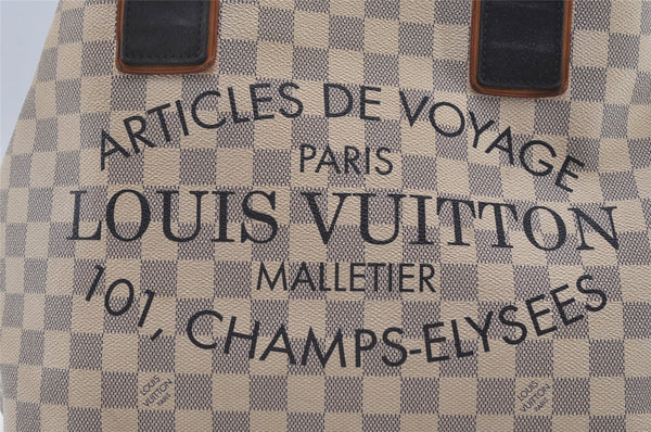 Authentic Louis Vuitton Damier Azur Plan SoleilCabas PM Tote Bag N41179 LV 1325J
