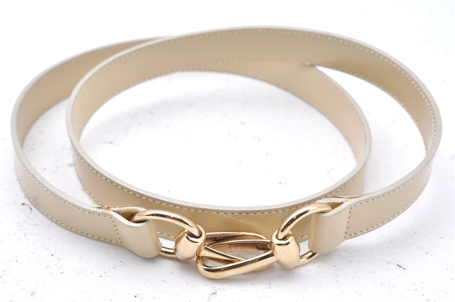 Authentic GUCCI Vintage 2Way Shoulder Hand Bag Purse Enamel White Junk 1326I