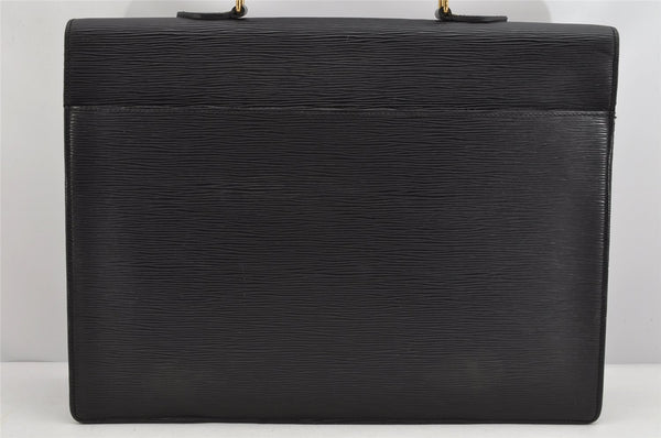 Auth Louis Vuitton Epi Serviette Ambassadeur Black Briefcase M54412 LV 1326K