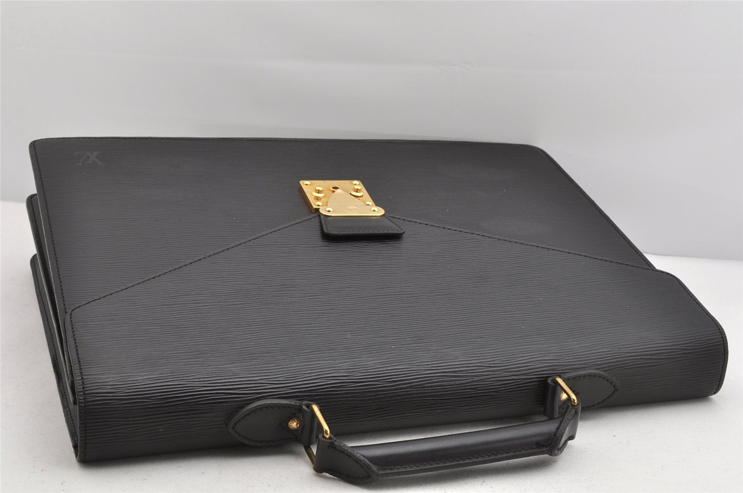 Auth Louis Vuitton Epi Serviette Ambassadeur Black Briefcase M54412 LV 1326K