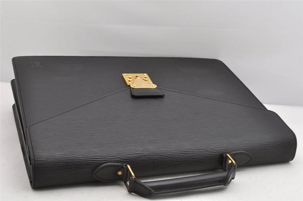 Auth Louis Vuitton Epi Serviette Ambassadeur Black Briefcase M54412 LV 1326K