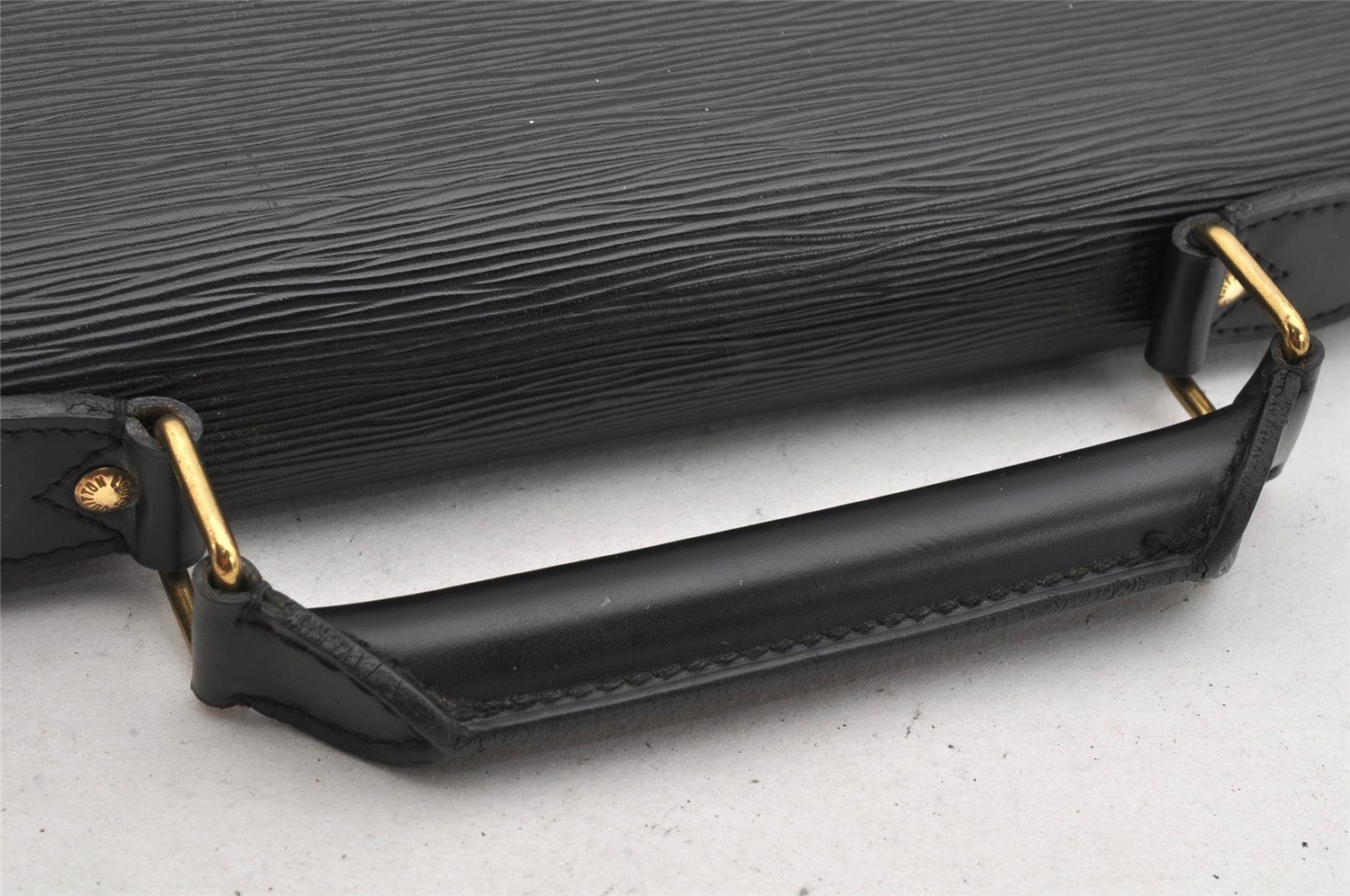 Auth Louis Vuitton Epi Serviette Ambassadeur Black Briefcase M54412 LV 1326K