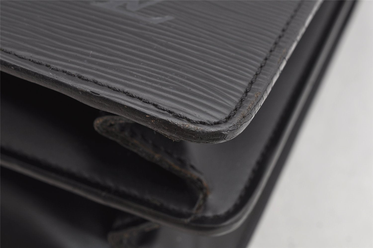 Auth Louis Vuitton Epi Serviette Ambassadeur Black Briefcase M54412 LV 1326K