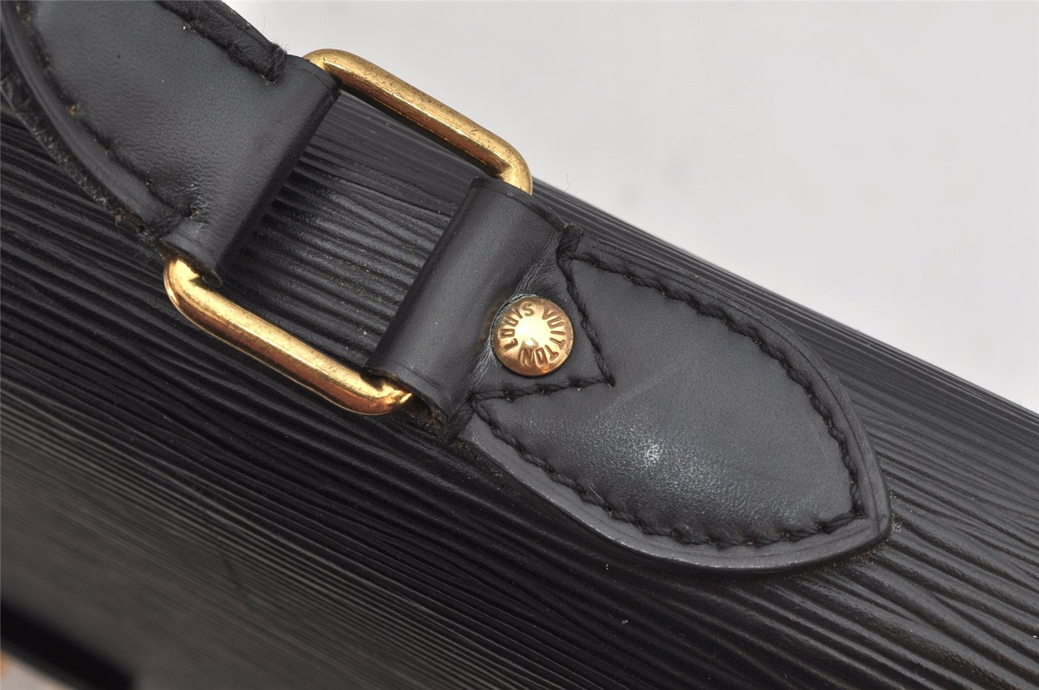 Auth Louis Vuitton Epi Serviette Ambassadeur Black Briefcase M54412 LV 1326K