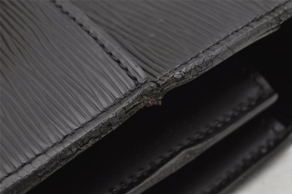 Auth Louis Vuitton Epi Serviette Ambassadeur Black Briefcase M54412 LV 1326K