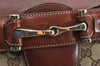 Authentic GUCCI Horsebit Shoulder Hand Bag GG Canvas Leather 137592 Brown 1328K