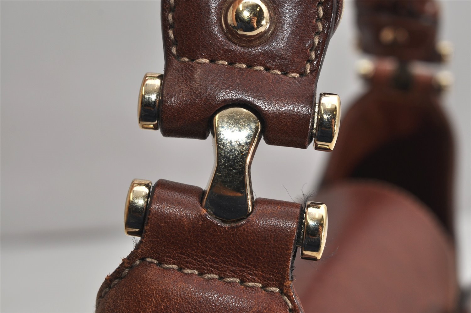 Authentic GUCCI Horsebit Shoulder Hand Bag GG Canvas Leather 137592 Brown 1328K