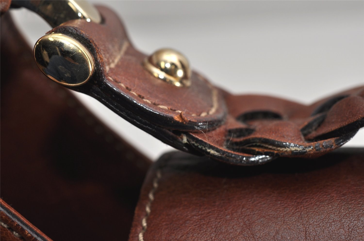 Authentic GUCCI Horsebit Shoulder Hand Bag GG Canvas Leather 137592 Brown 1328K