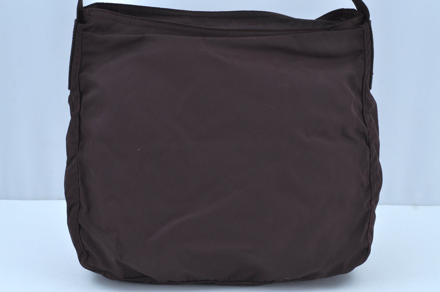 Auth PRADA Nylon Tessuto Leather Shoulder Cross Body Bag Purse Brown Junk 1329I