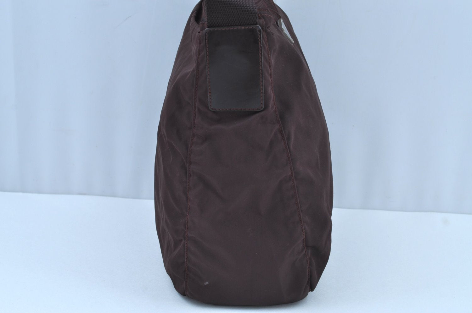 Auth PRADA Nylon Tessuto Leather Shoulder Cross Body Bag Purse Brown Junk 1329I