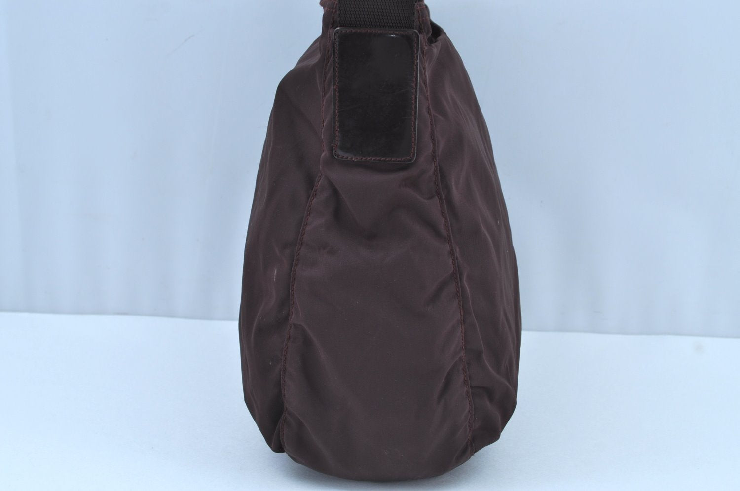 Auth PRADA Nylon Tessuto Leather Shoulder Cross Body Bag Purse Brown Junk 1329I