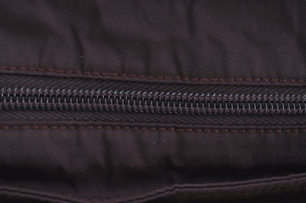 Auth PRADA Nylon Tessuto Leather Shoulder Cross Body Bag Purse Brown Junk 1329I