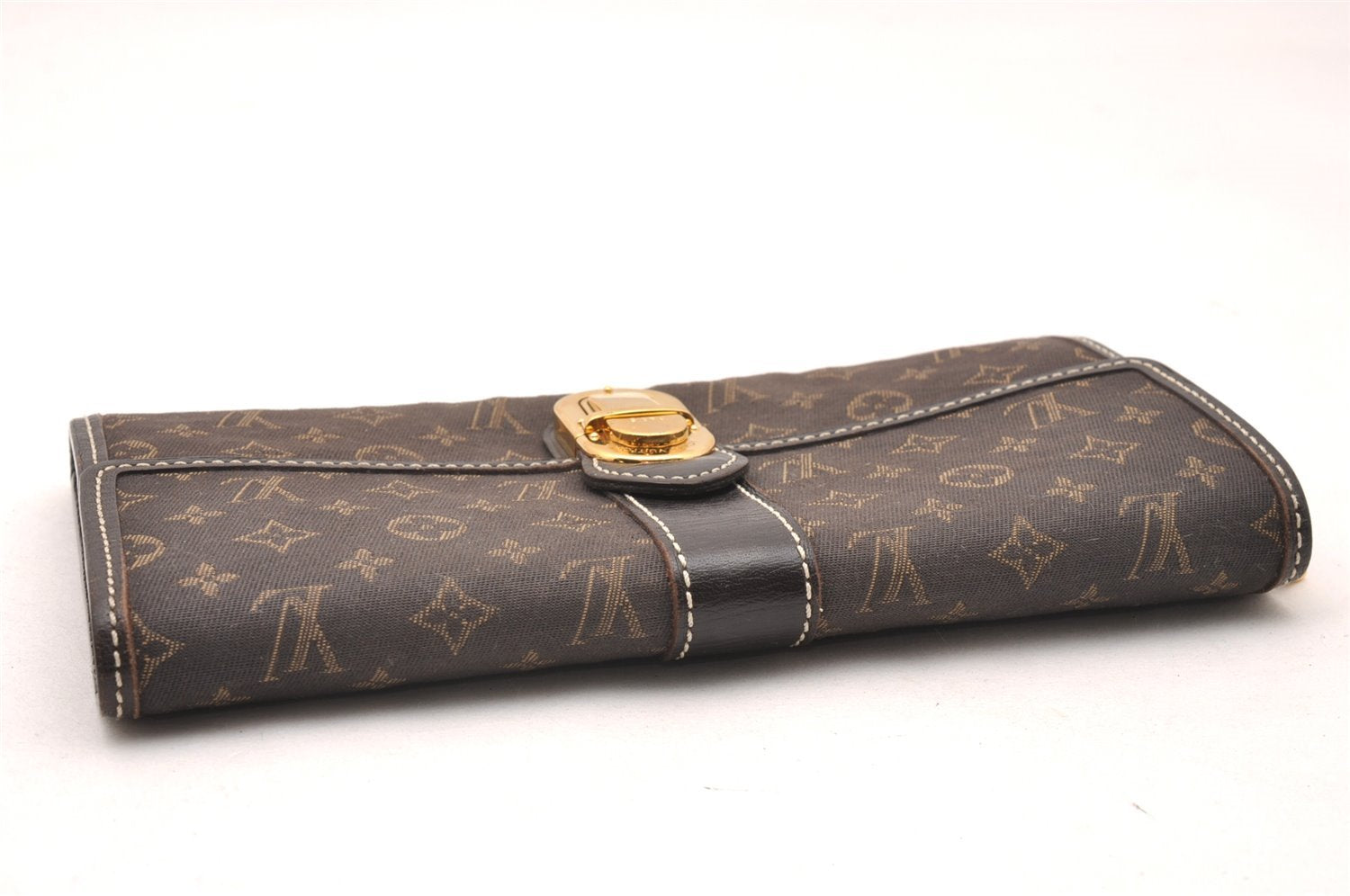 Auth Louis Vuitton Monogram Idylle Portefeuille Sarah Wallet M63006 Brown 1329J