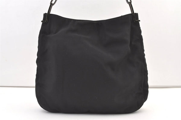 Authentic GUCCI Vintage Shoulder Bag Nylon Leather 0013166 Black 1329K