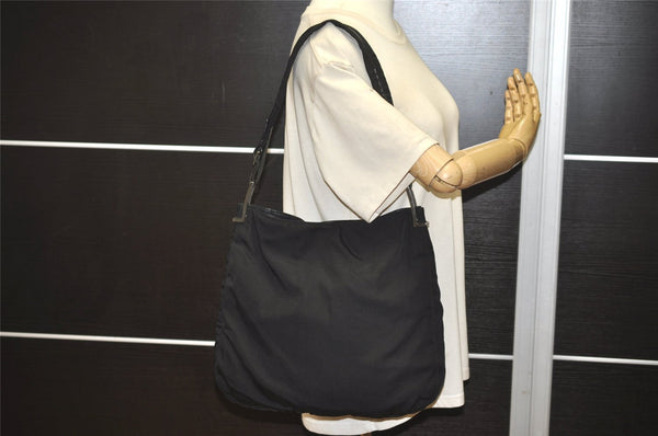Authentic GUCCI Vintage Shoulder Bag Nylon Leather 0013166 Black 1329K