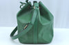 Authentic Louis Vuitton Epi Petit Noe Shoulder Drawstring Bag M44104 Green 1330I