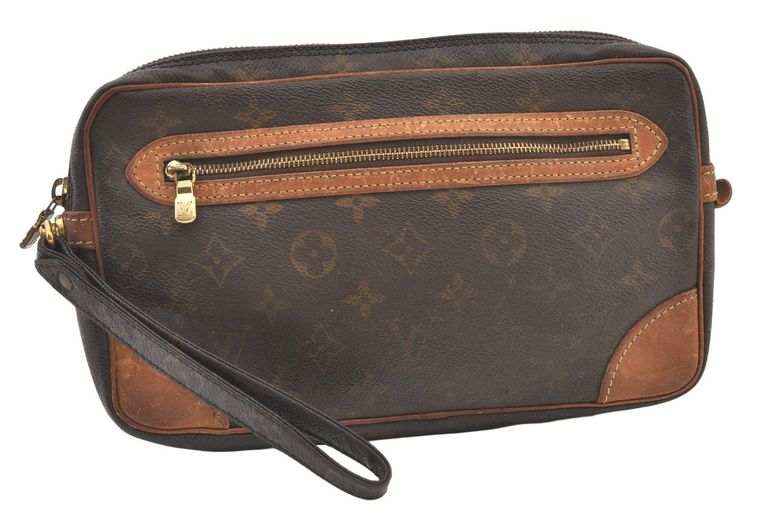 Authentic Louis Vuitton Monogram Marly Dragonne GM M51825 Clutch Hand Bag 1330K
