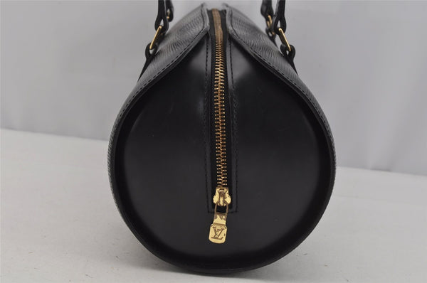 Authentic Louis Vuitton Epi Soufflot Black Hand Bag M52222 LV 1331J