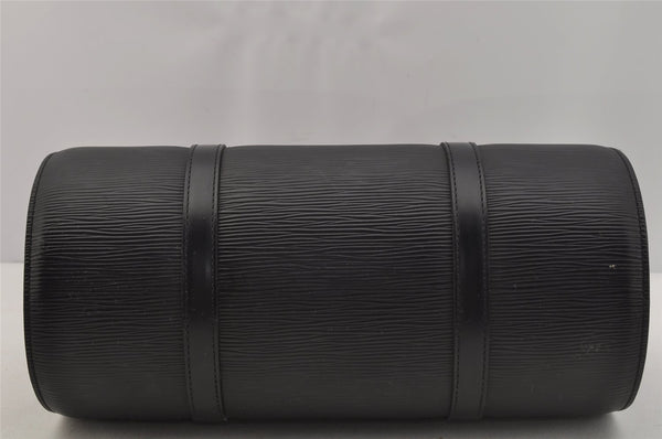 Authentic Louis Vuitton Epi Soufflot Black Hand Bag M52222 LV 1331J