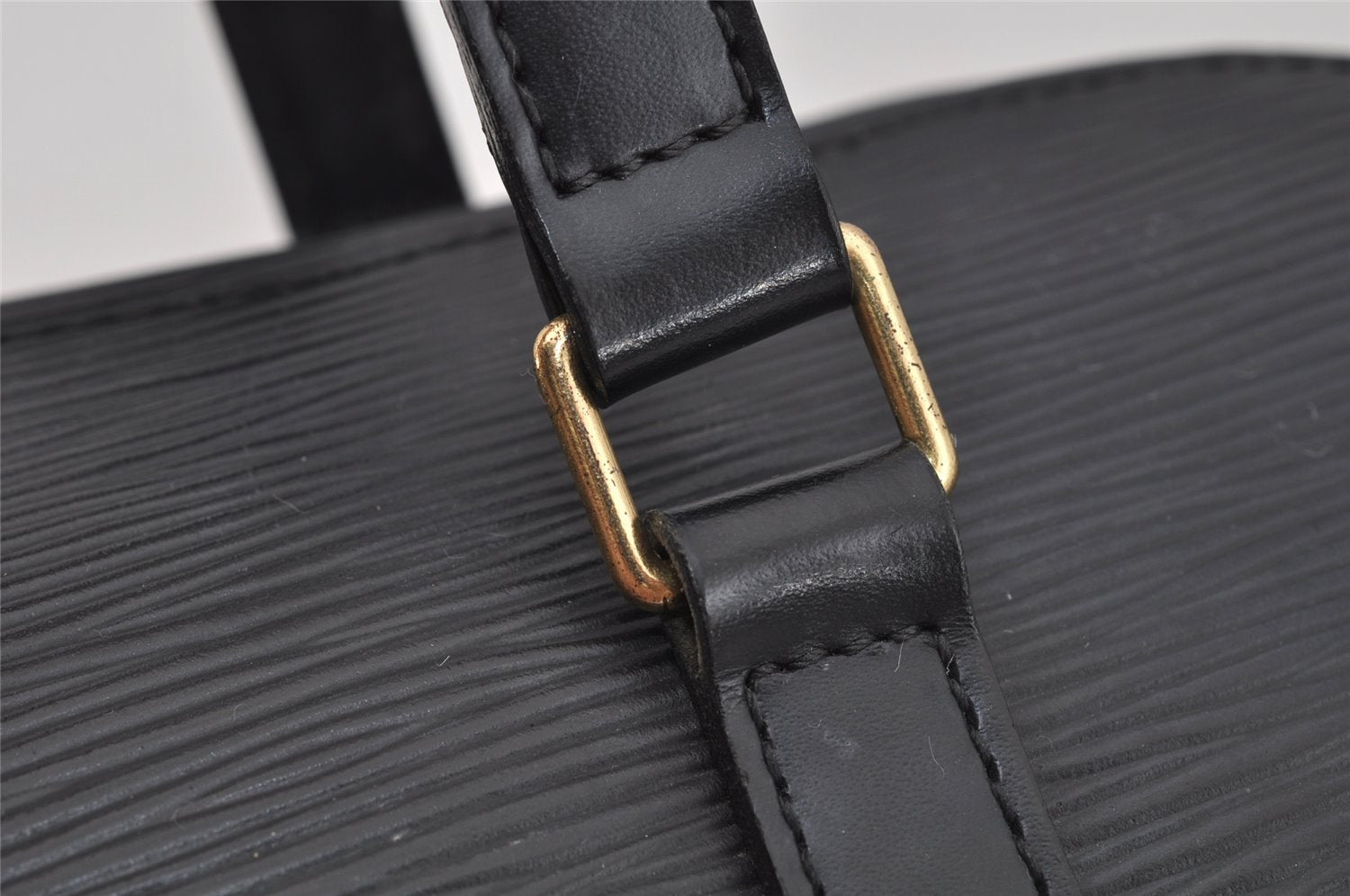 Authentic Louis Vuitton Epi Soufflot Black Hand Bag M52222 LV 1331J