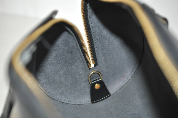 Authentic Louis Vuitton Epi Soufflot Black Hand Bag M52222 LV 1331J