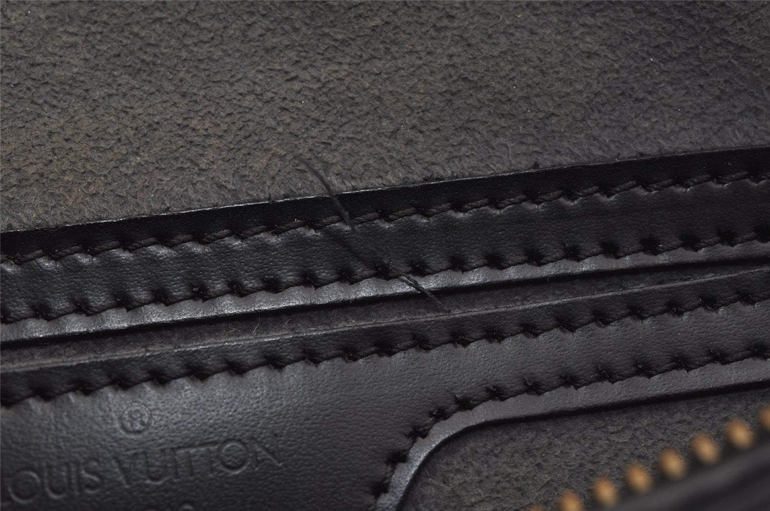 Authentic Louis Vuitton Epi Soufflot Black Hand Bag M52222 LV 1331J