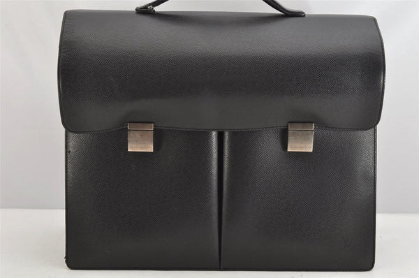 Authentic Louis Vuitton Taiga Serviette Kazan Briefcase Black M30802 LV 1331K