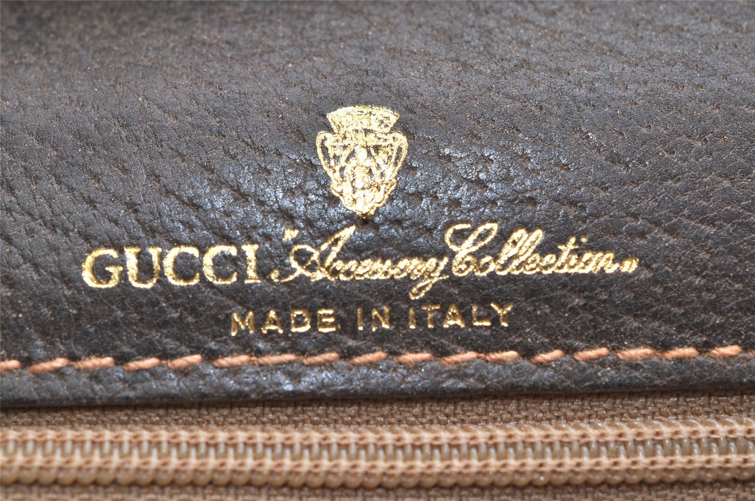 Authentic GUCCI Web Sherry Line Shoulder Bag GG PVC Leather Brown Junk 1332K