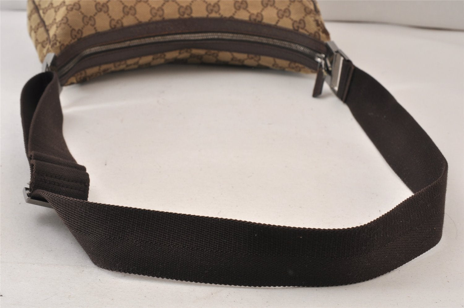 Authentic GUCCI Shoulder Cross Body Bag GG Canvas Leather 122790 Brown 1333K