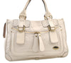 Authentic Chloe Vintage Bay Hand Boston Bag Leather White 1336K