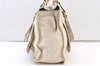 Authentic Chloe Vintage Bay Hand Boston Bag Leather White 1336K