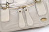 Authentic Chloe Vintage Bay Hand Boston Bag Leather White 1336K