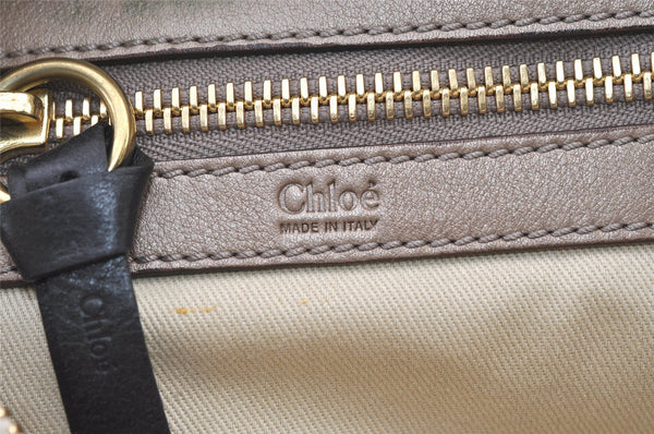 Authentic Chloe Vintage Bay Hand Boston Bag Leather White 1336K