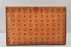 Authentic MCM Vintage Visetos Leather Documents Case Clutch Bag Brown 1337K