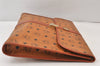 Authentic MCM Vintage Visetos Leather Documents Case Clutch Bag Brown 1337K