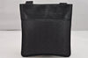 Authentic Salvatore Ferragamo Gancini Leather Shoulder Bag Black 1338K