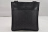 Authentic Salvatore Ferragamo Gancini Leather Shoulder Bag Black 1338K