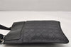 Authentic Salvatore Ferragamo Gancini Leather Shoulder Bag Black 1338K